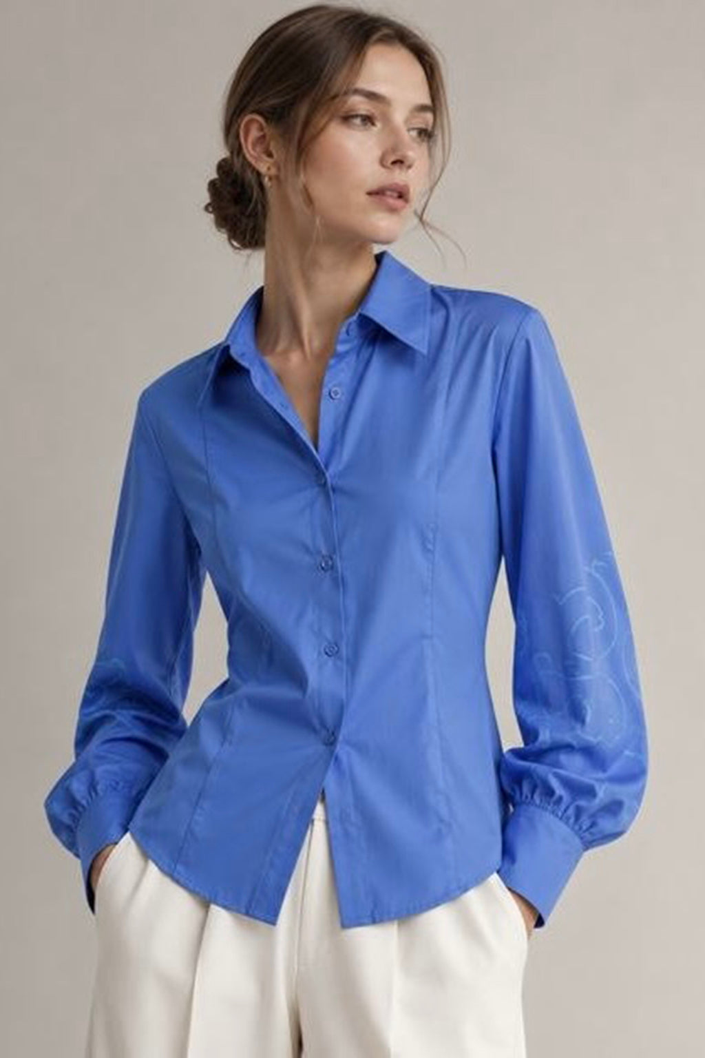 Poplin Blouse - Blue