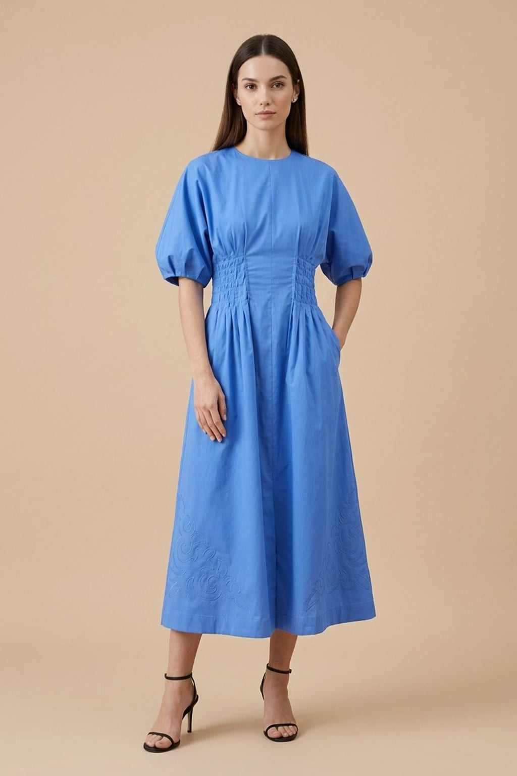 Poplin Dress - Blue