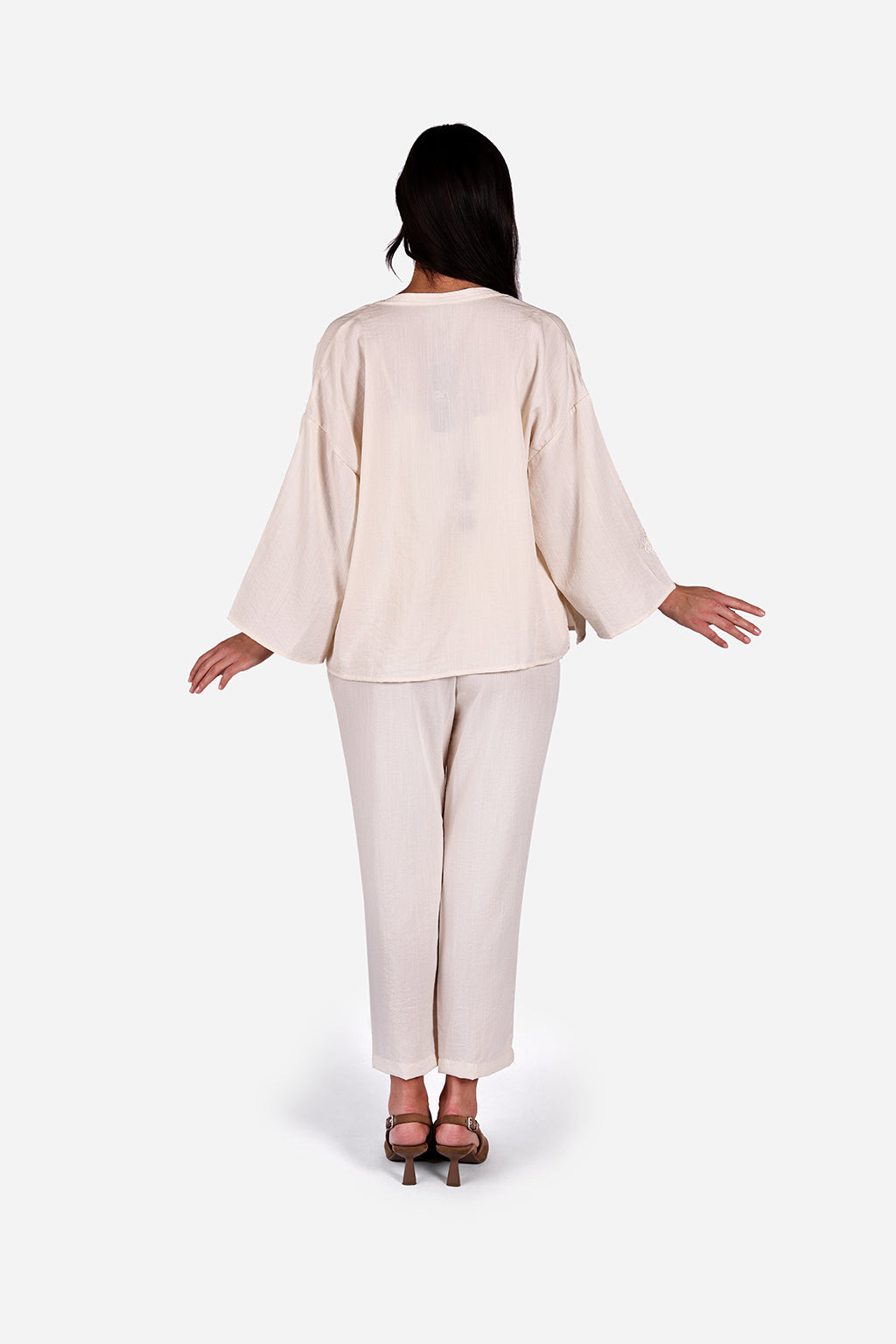 GN-AW Trousers Linen-Embroidery Ivory