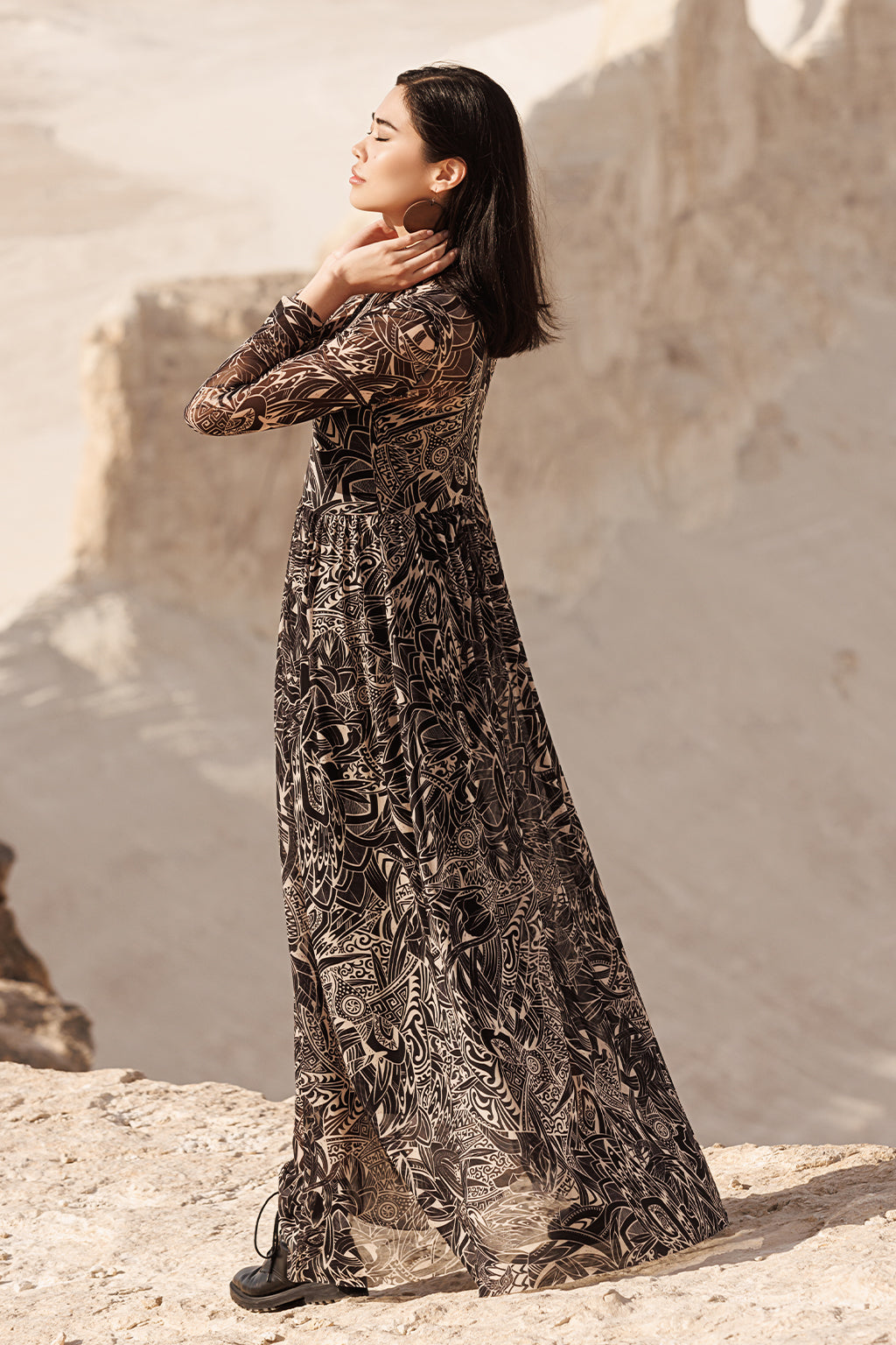 GN-AW Dress Mash Black Print L