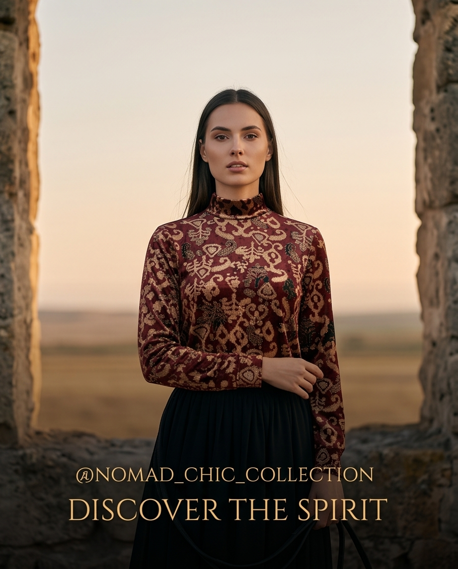 Stretch Blouse - Golden Wine