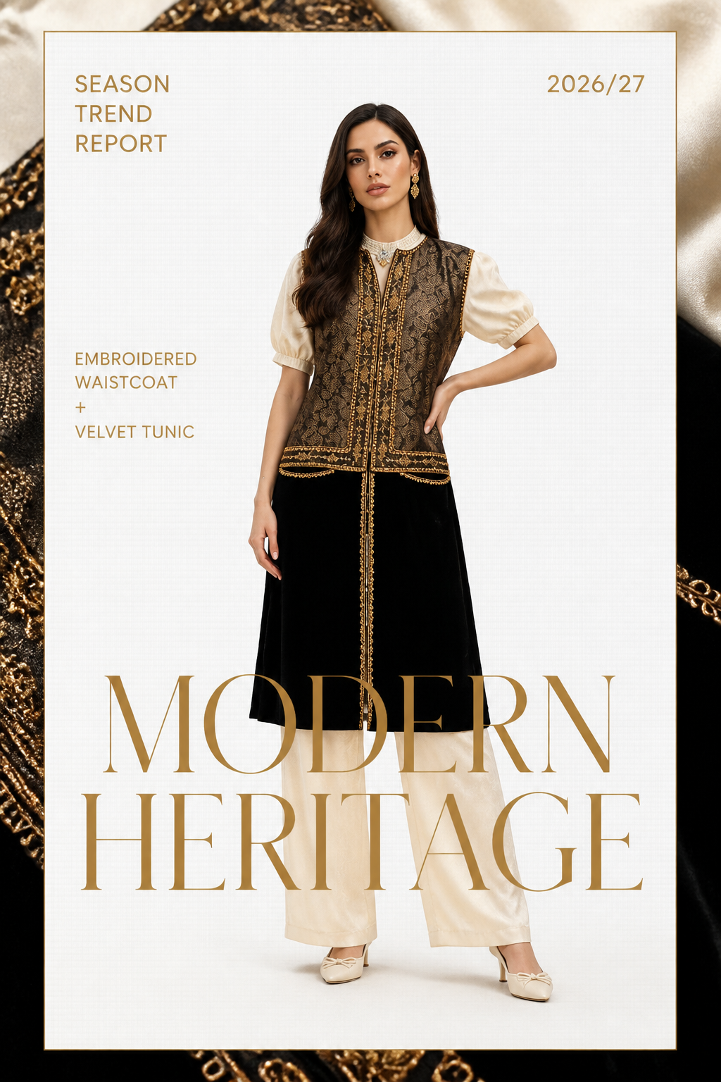 Sleeveless Cape - Jacquard
