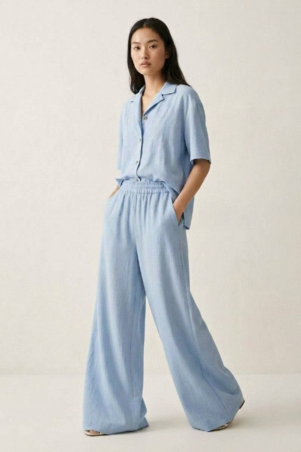 GN-AW Trousers Linen Light Blue