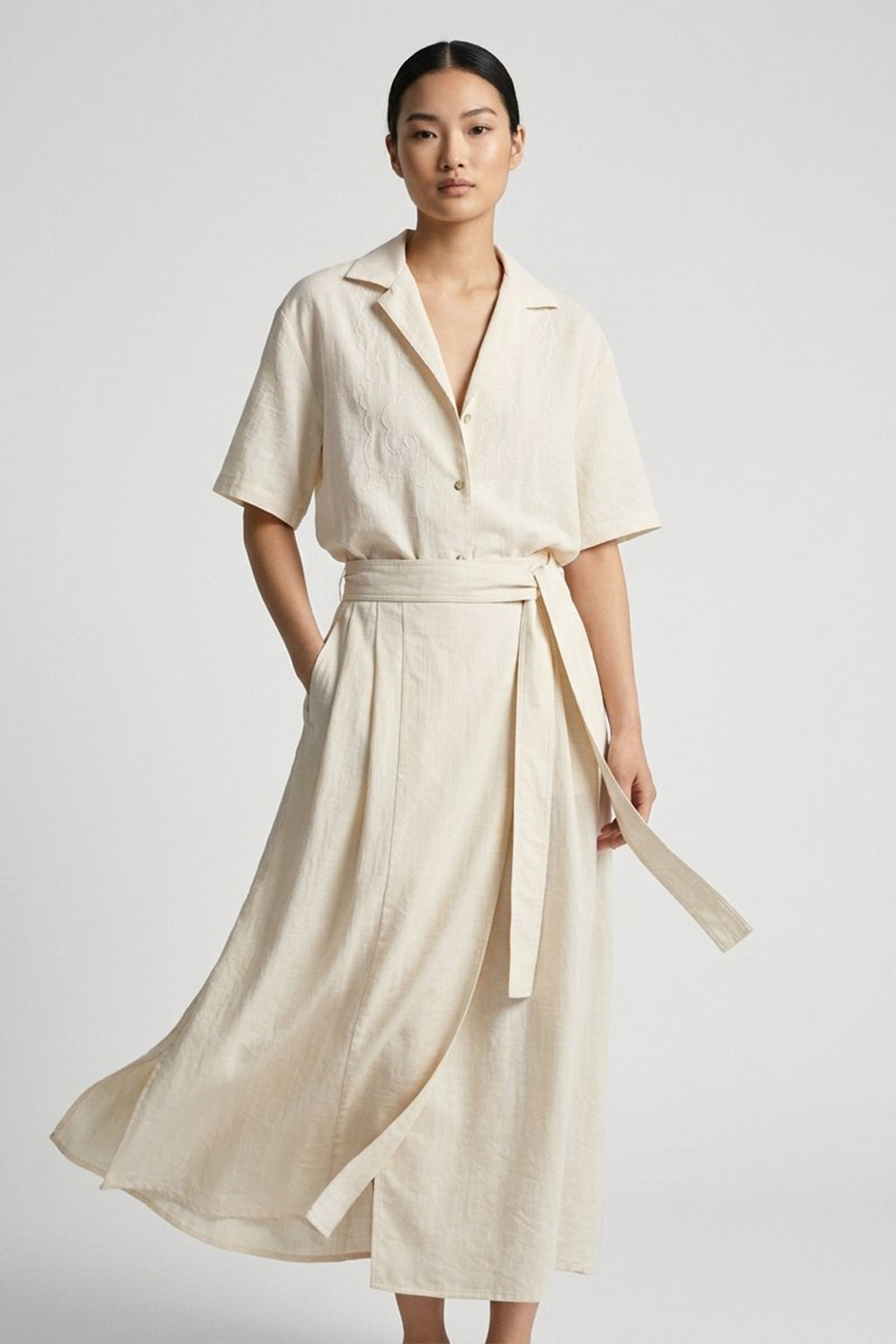 Linen Skirt - Ivory