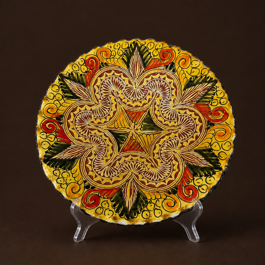 Yellow Handprinted Plate