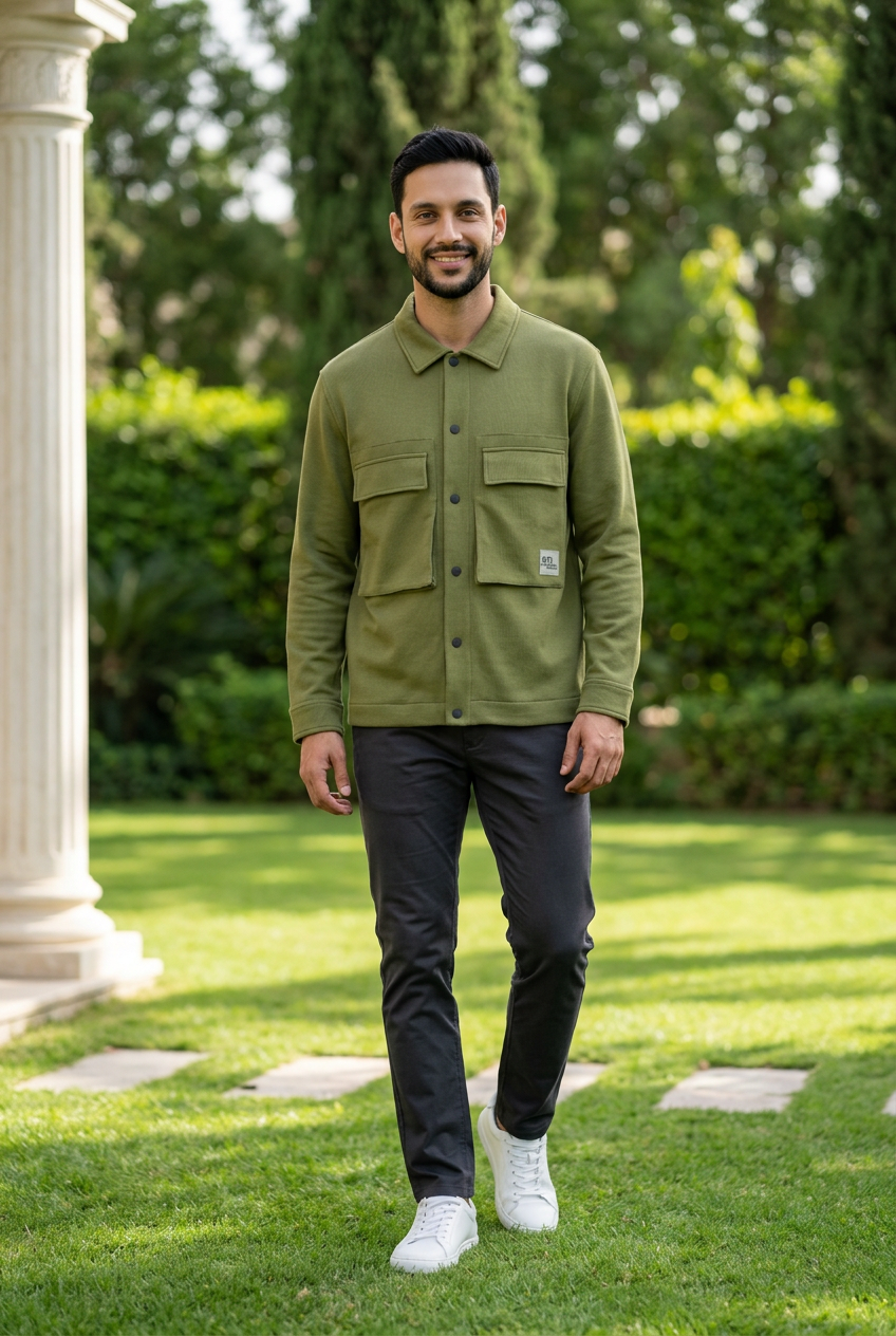 Interlock Overshirt - Khaki