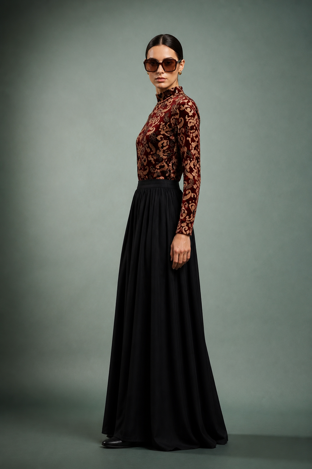 Stretch Blouse - Golden Wine