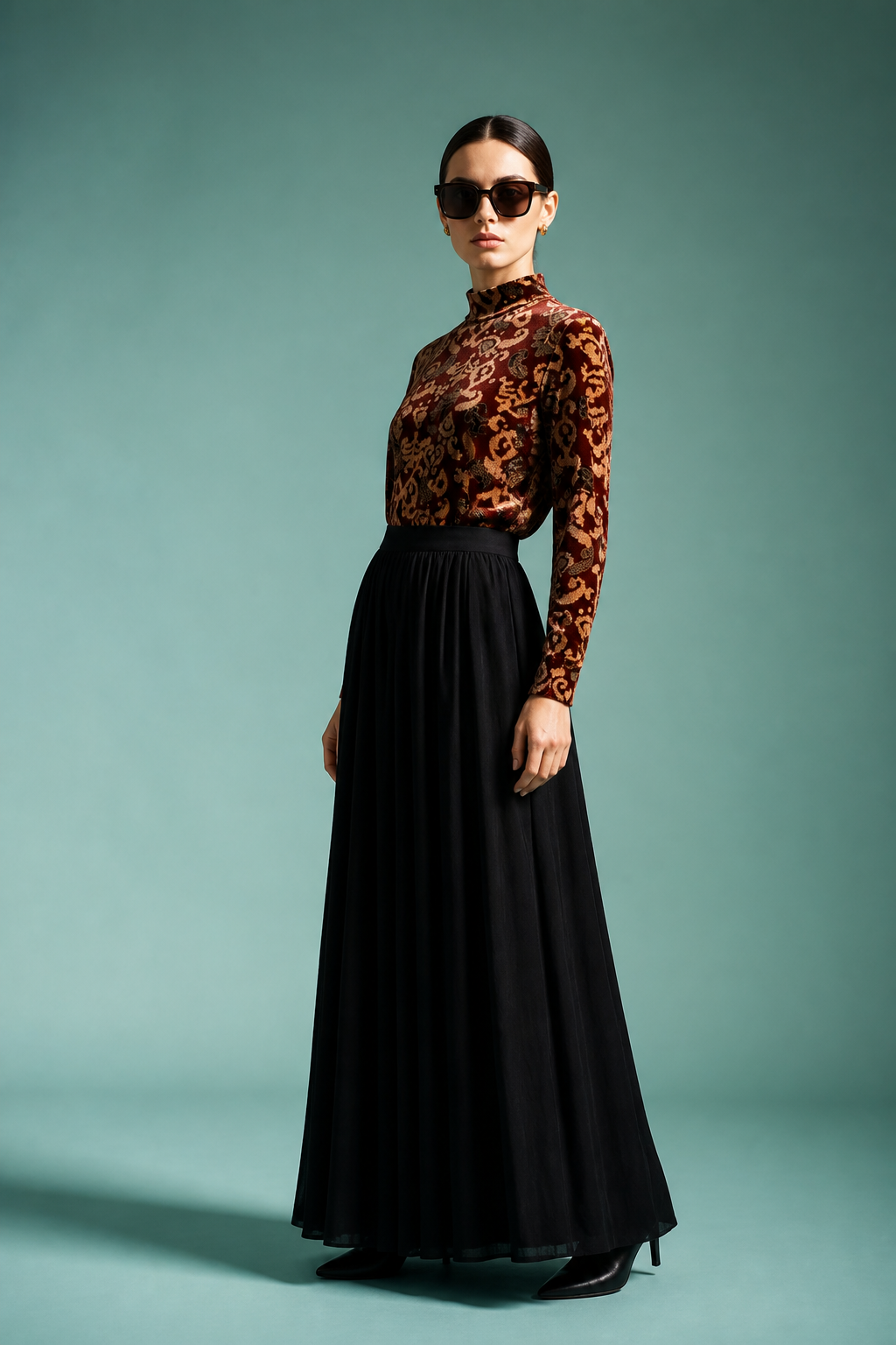 Stretch Blouse - Golden Wine