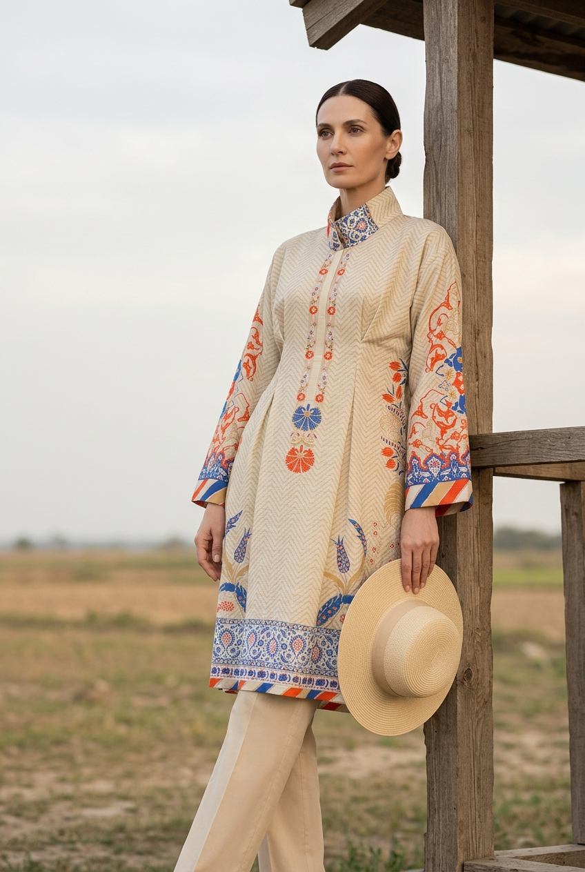 Summer Linen Long-sleeve Dress