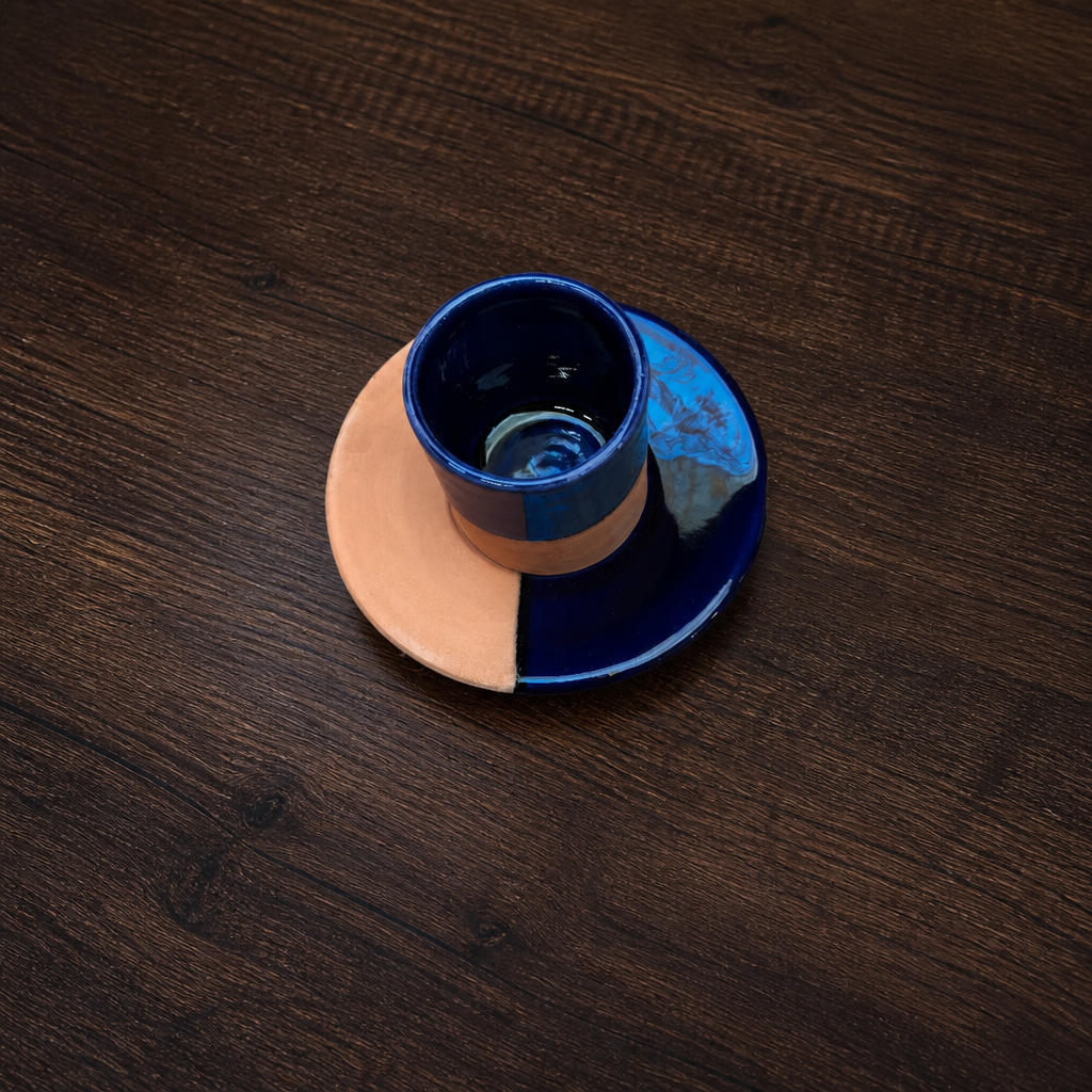 Two-tone Ceramic Espresso Cup & Plate
