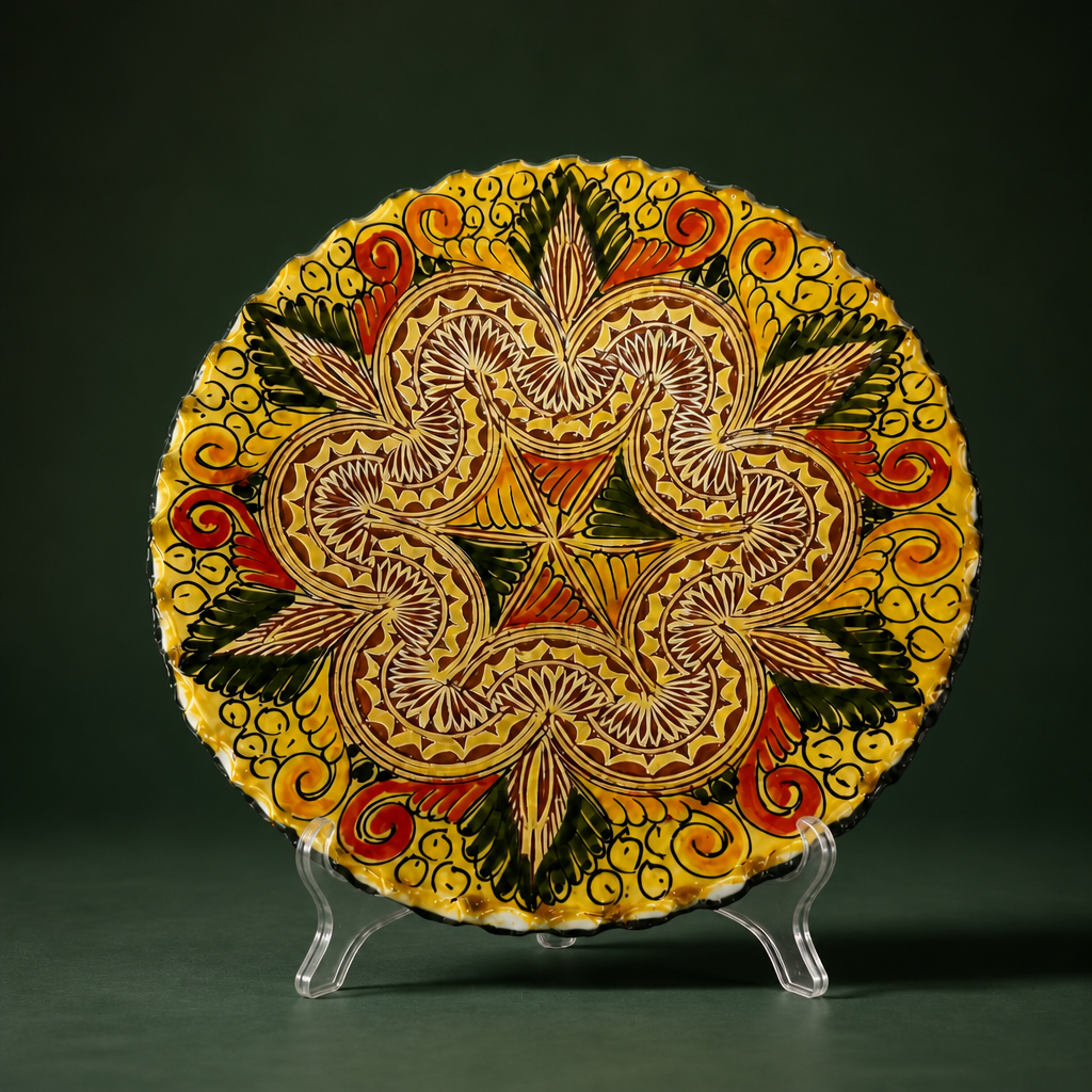 Yellow Handprinted Plate